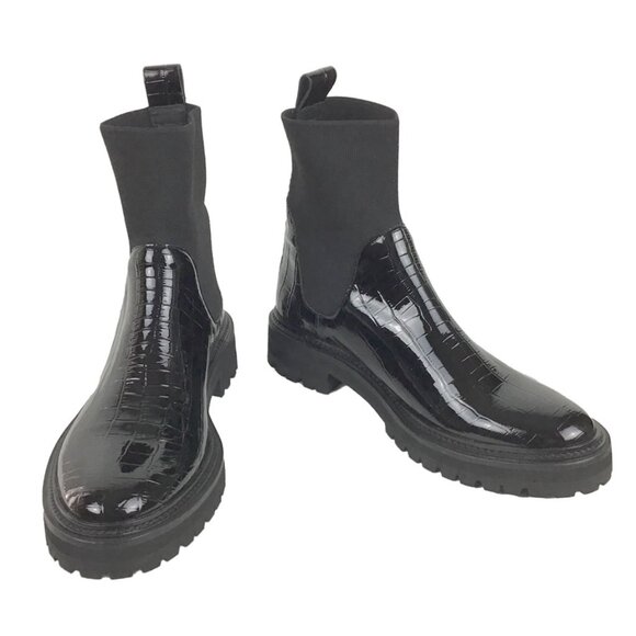 Loeffler Randall Patent Leather Mid-Calf Chelsea Boots - Picture 9 of 14